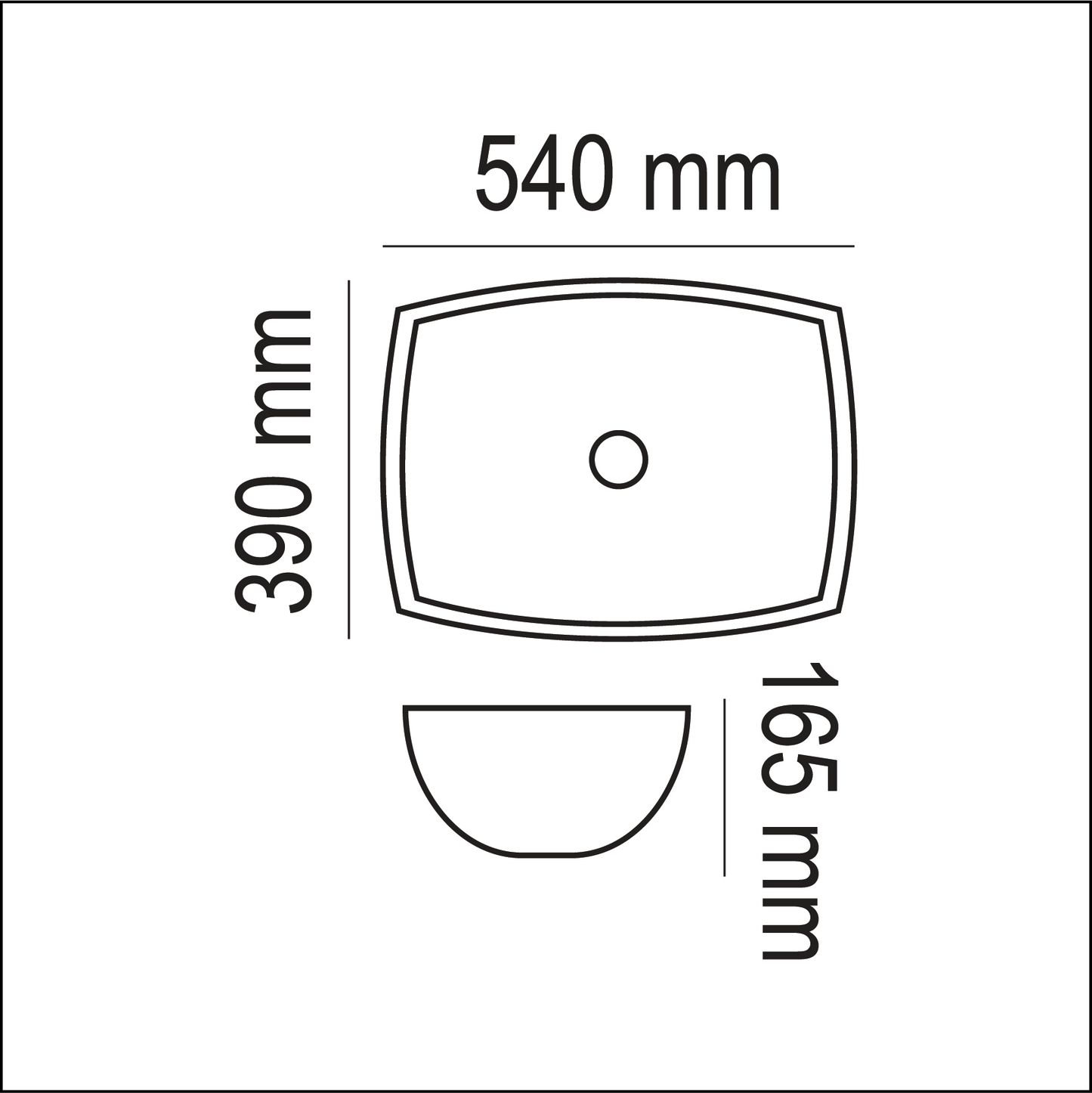 Basin Free Standing Patricia – Ceramic, Icon Premium Range, White, (L) 54cm | (W) 39cm | (H) 16.5cm