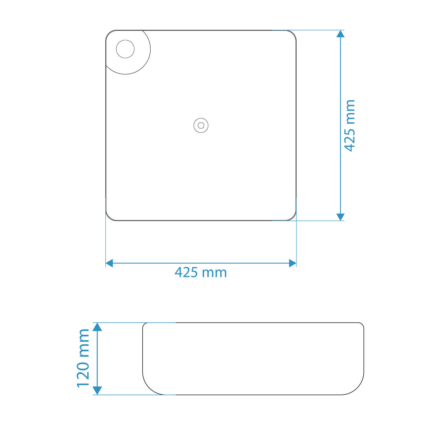 Basin Free Standing Paula – Ceramic, 1 Tap Hole, Icon Premium Range, White, (L) 42.5cm | (W) 42.5cm | (H) 12cm