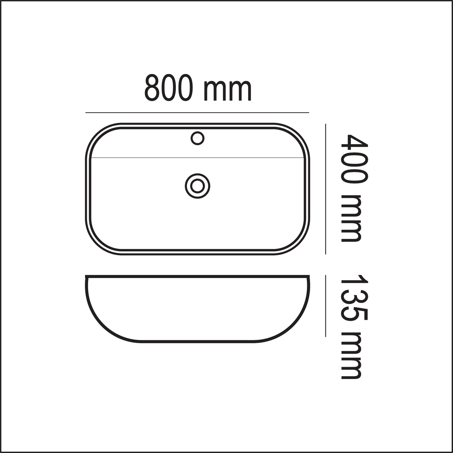 Basin Free Standing Victoria – Ceramic, 1 Tap Hole, Icon Premium Range, White, (L) 80cm | (W) 40cm | (H) 13.5cm