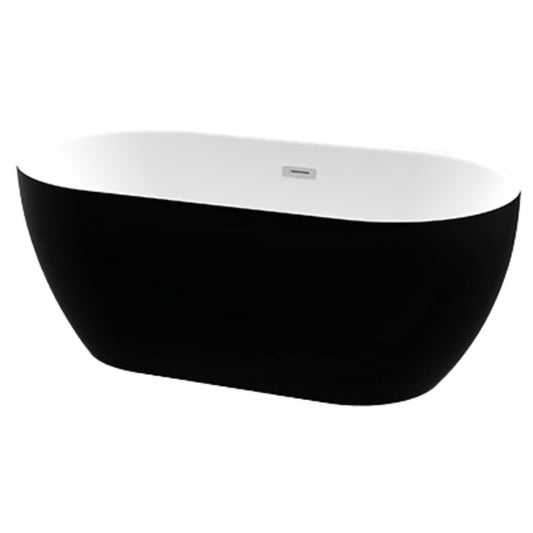 Bath Freestanding Oval - Luna Black Acrylic 1620mm
