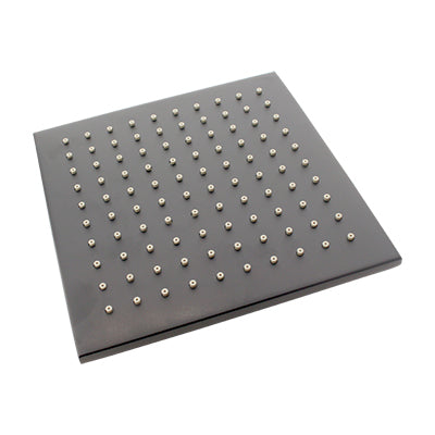 Shower Rose - Stainless Steel, Square, 8", Brushed Gun Metal Finish