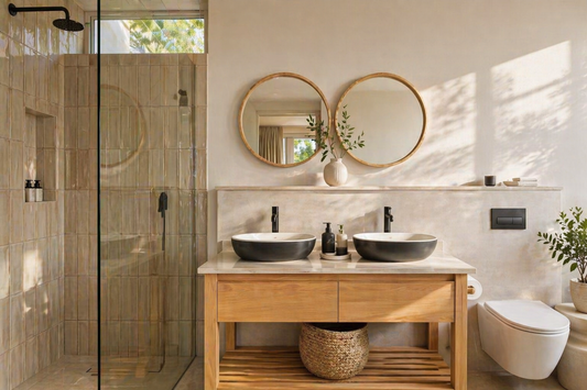 Basin Free Standing Lark– Ceramic, Icon Premium Range, White and Black 2 tone design, (L) 45.5cm | (W) 32cm | (H) 13.5cm