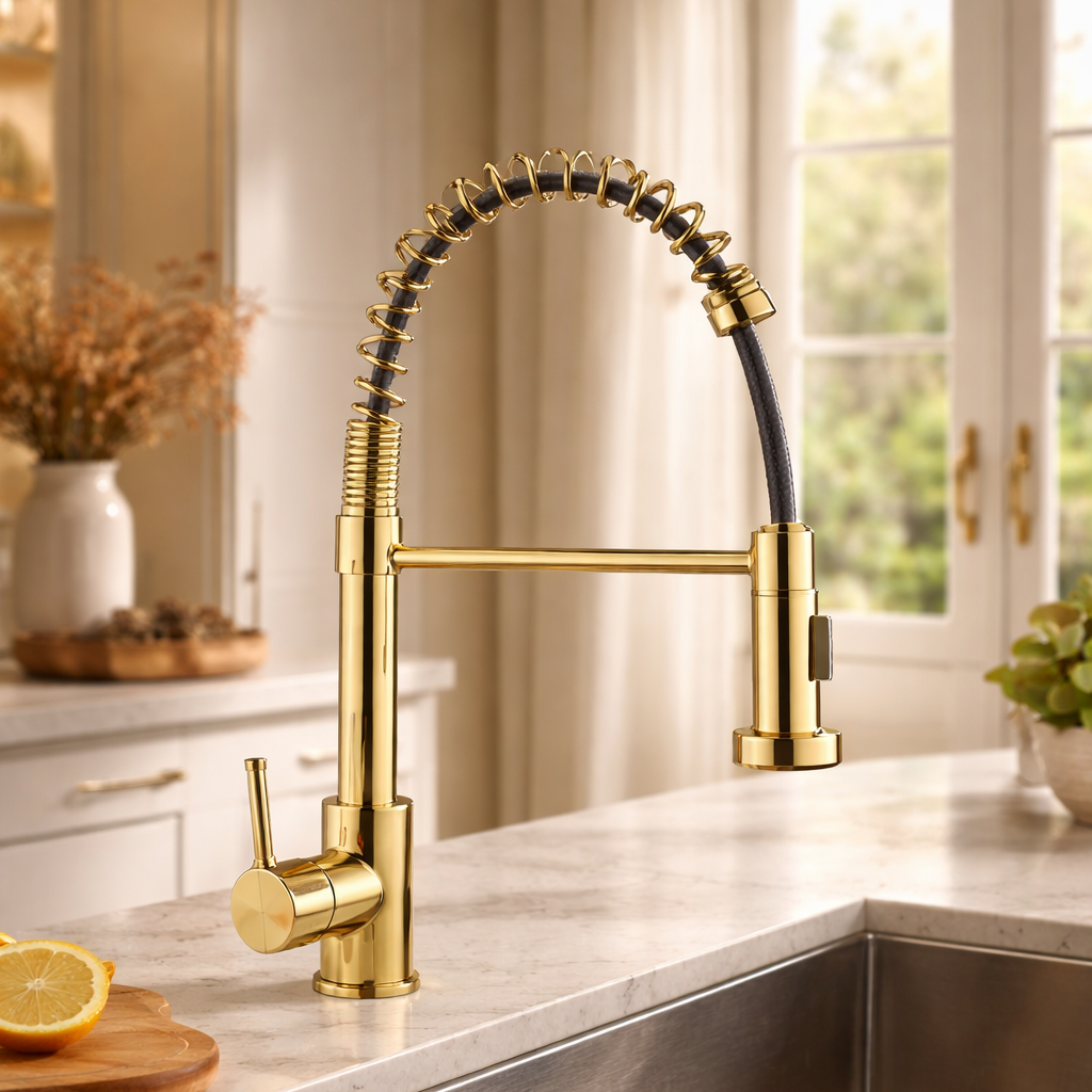 Sink Mixer Deck Type – Icon Range, Premium, Modern, 2 setting, Brushed Gold Finish