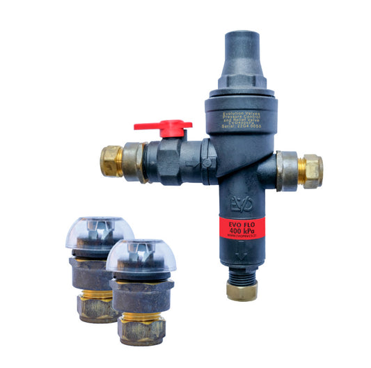 Geyser Valve - Evo, 400kPA, Including Vacuum Breakers, 15mm