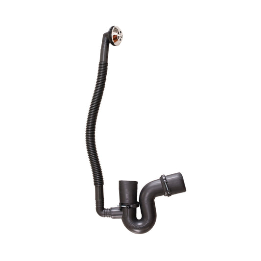 Trap - Bath trap, Flexible, Black, Includes Overflow, 40mm