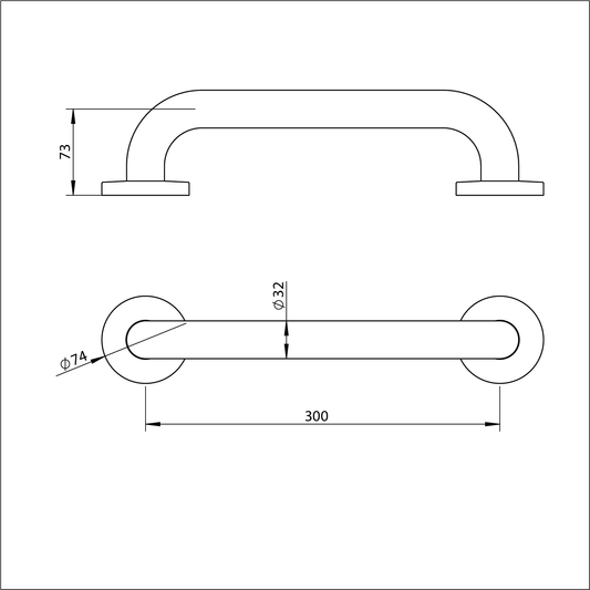 Grab Rail Straight - 300mm