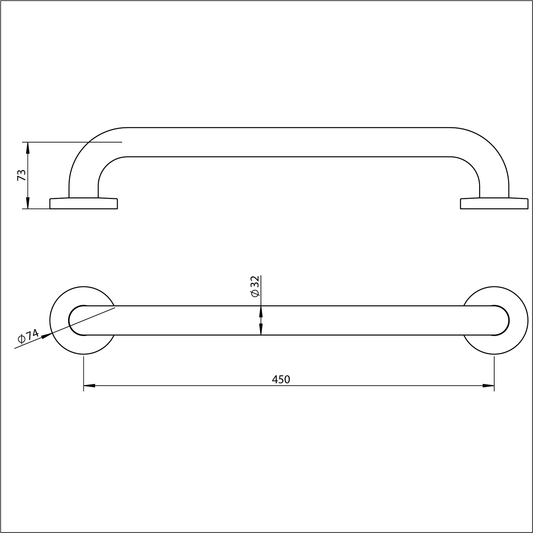 Grab Rail Straight - 450mm
