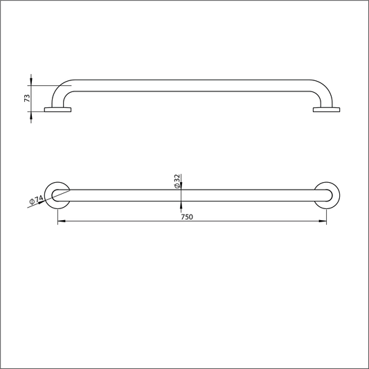 Grab Rail Straight - 750mm