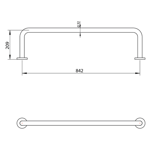 Grab Rail Straight - 842mmX225mm