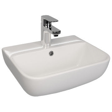 Basin H-Line - Lecico, 450mm, 1 Tap Hole, (L) 34.8cm | (W) 45.1cm | (H) 18cm