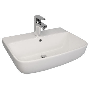 Basin H-Line - Lecico, 550mm, 1 Tap Hole, (L) 39.5cm | (W) 55.4cm | (H) 19.4cm