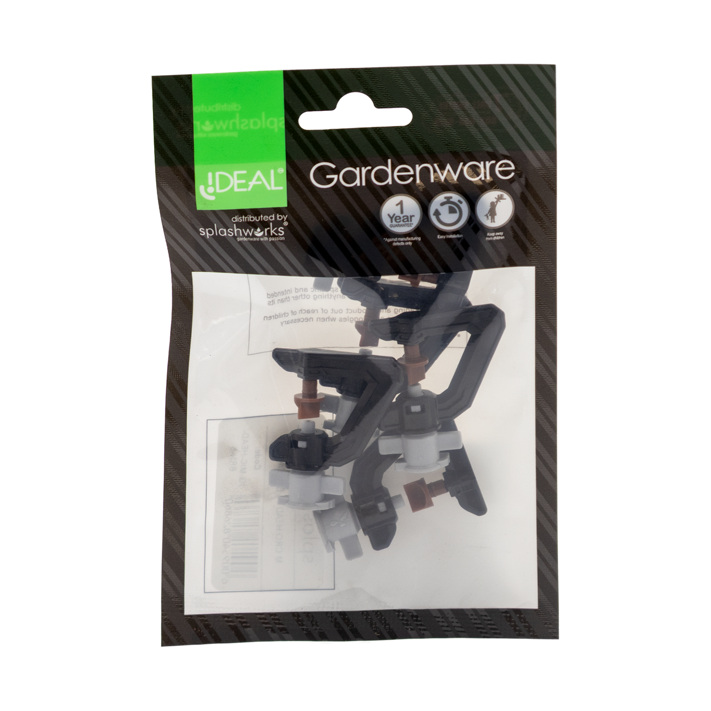 Micro Spray Head – 90° Quarter Circle, 1–1.5m Range, 1–3.6 L/min, Brown (5 Pack)