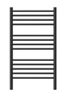 Heated Towel Rail - Jeeves, Classic C Range, 915x520mm, Straight, Black Coated, Right Application