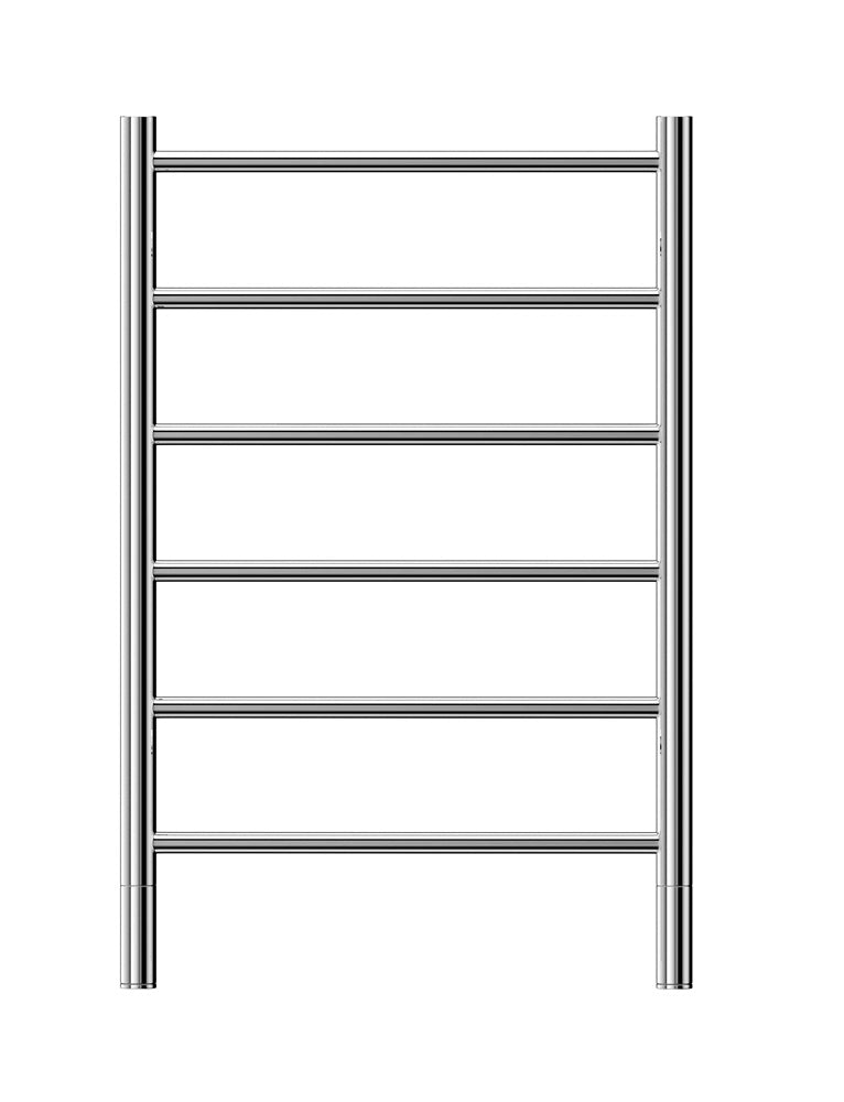 Heated Towel Rail - Jeeves, Spartan Six, 790x520mm, Straight, Mirror Polished, Right Application