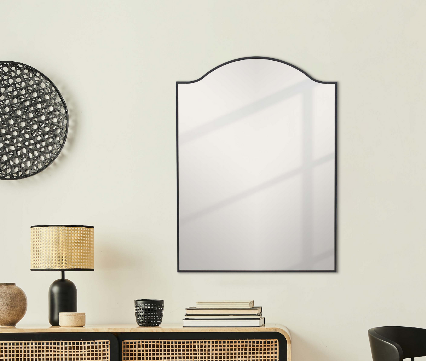 Mirror - Aluminium Black Arch, (L) 60cm | (W) 2.8cm | (H) 80cm
