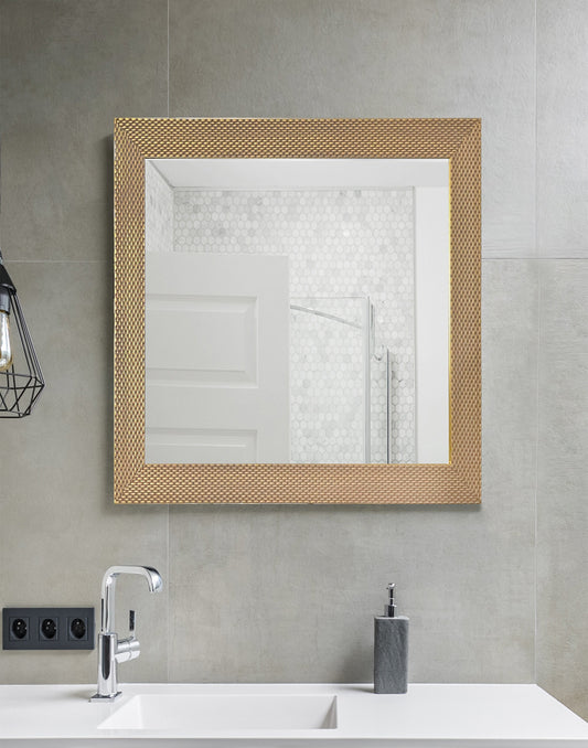 Mirror - Polymer Basket Weave Rectangular, (L) 50cm | (W) 4cm | (H) 70cm