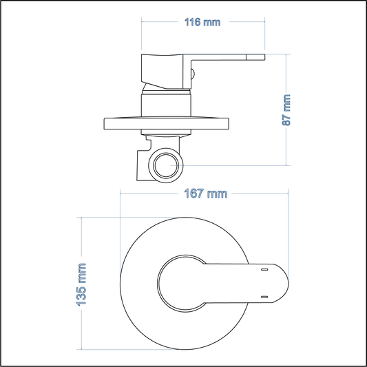 Shower/Bath Mixer/Concealed Mixer – Luna Icon Range, Brushed Stainless Steel Finish