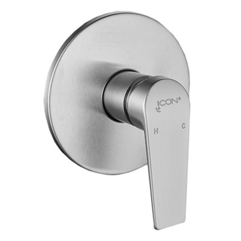 Shower/Bath Mixer/Concealed Mixer – Luna Icon Range, Brushed Stainless Steel Finish
