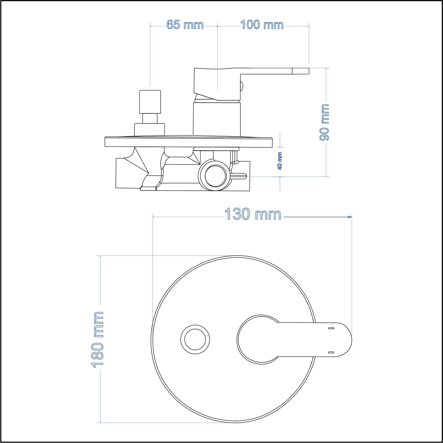 Shower/Bath Mixer/Concealed Divertor Mixer – Luna Icon Range, Brushed Stainless Steel Finish