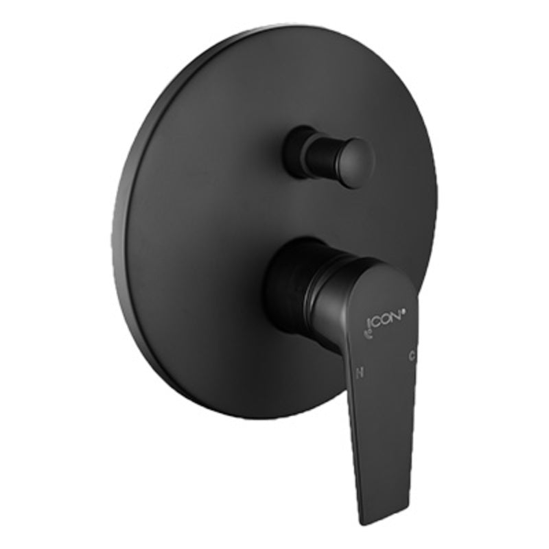Shower/Bath Mixer/Concealed Divertor Mixer – Luna Icon Range, Matt Black Finish