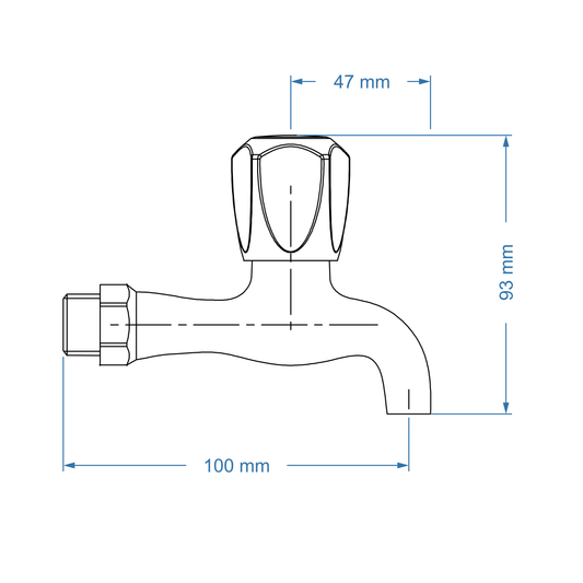 Bibtap tap 1/2" Short Body – May Icon Range, Conventional Bathroom Tap