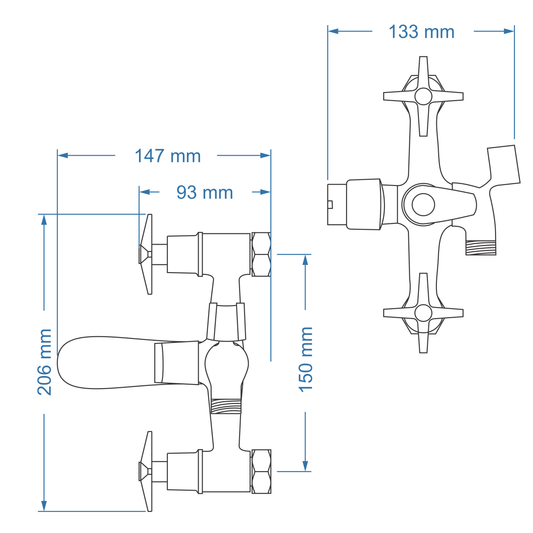 Bath Mixer – Gemini Icon Range, Conventional Bathroom Tap