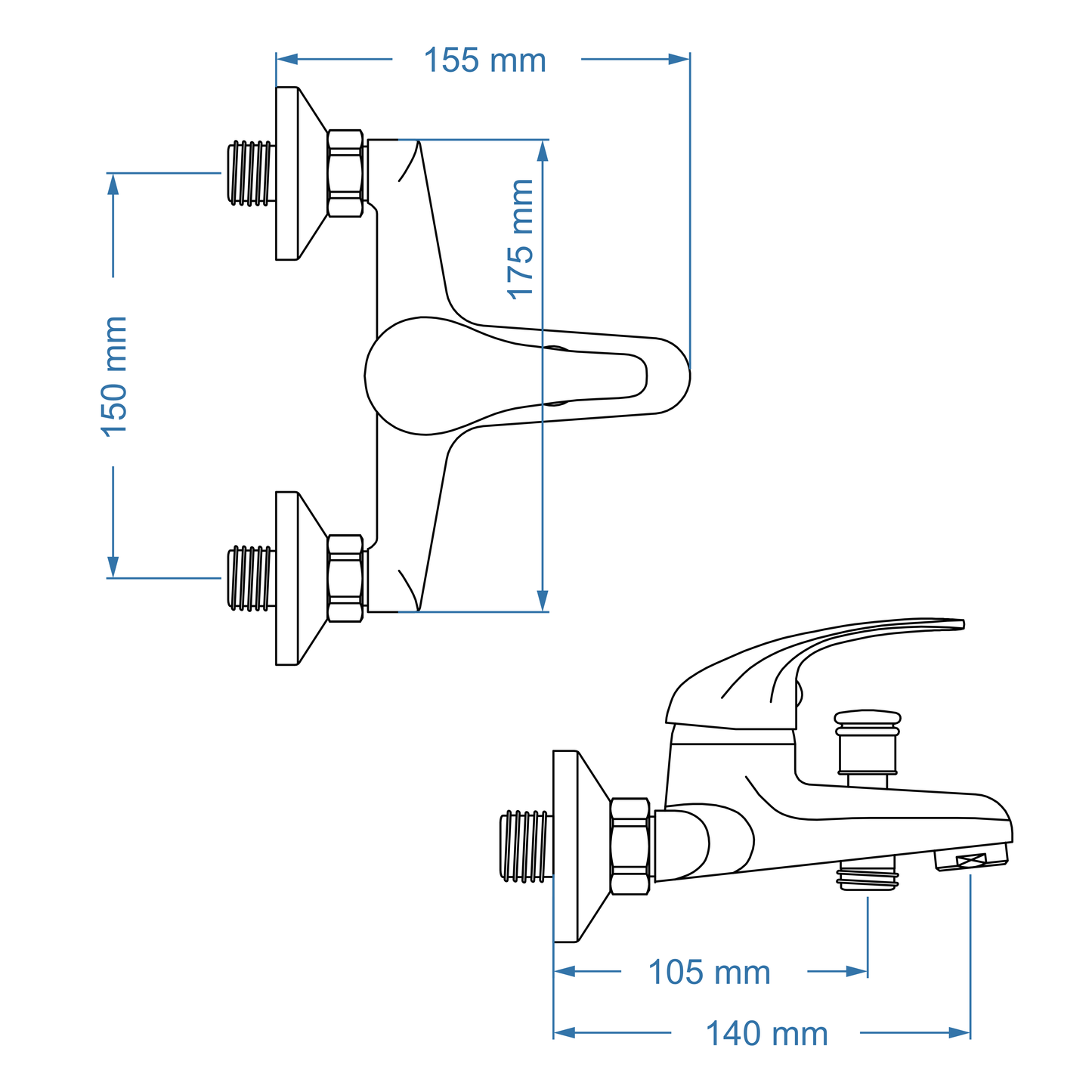 Bath Mixer – Pisces II, Icon Range, Conventional Bathroom Tap
