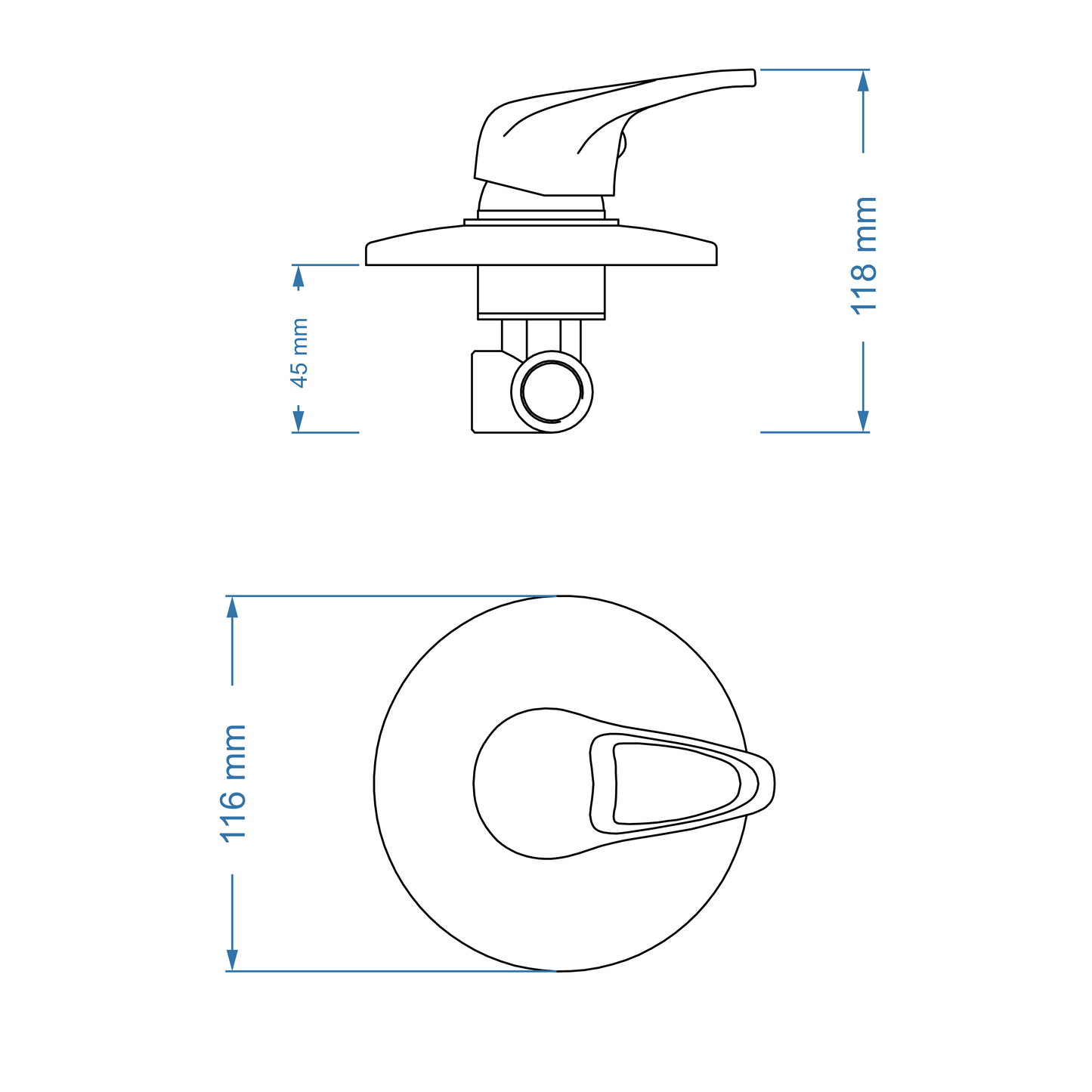 Shower/Bath Mixer/Concealed Mixer – Pisces Loop Icon Range CP, Conventional Bathroom Tap