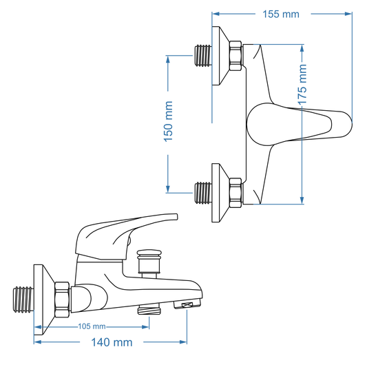 Bath Mixer – Pisces Icon Range, Conventional Bathroom Tap