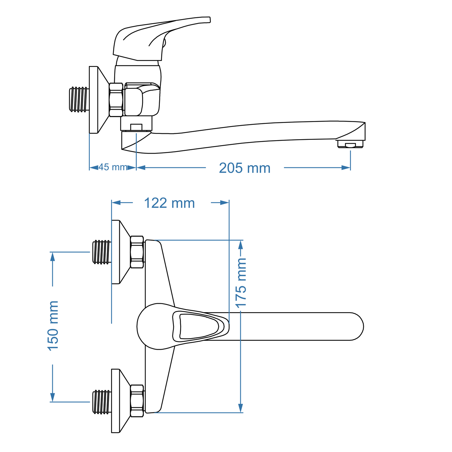 Sink Mixer Wall Type – Pisces Loop Icon Range CP, Conventional Kitchen Tap