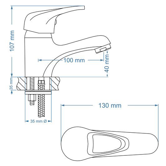 Basin Mixer – Pisces Loop Icon Range CP, Conventional Bathroom Tap