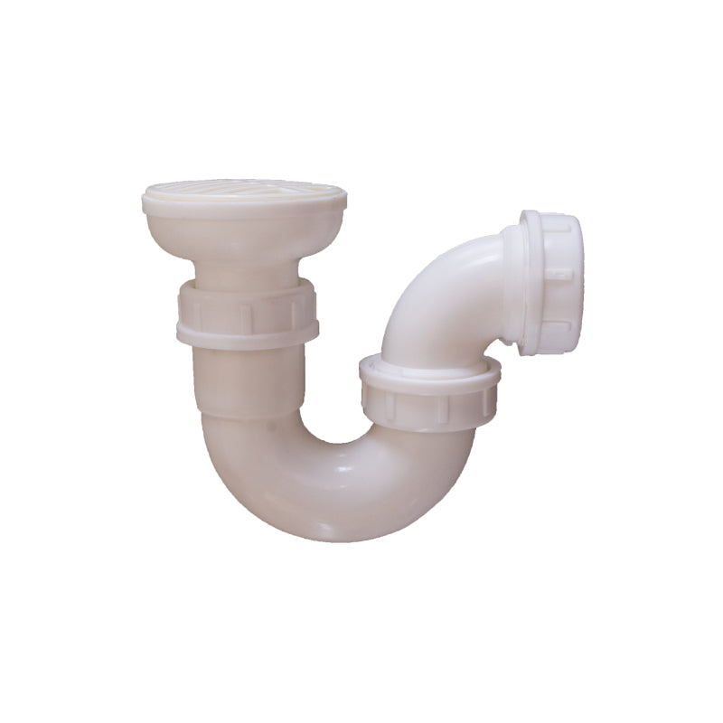 Trap - Shower Trap, Including Grid, 40mm, White Plastic