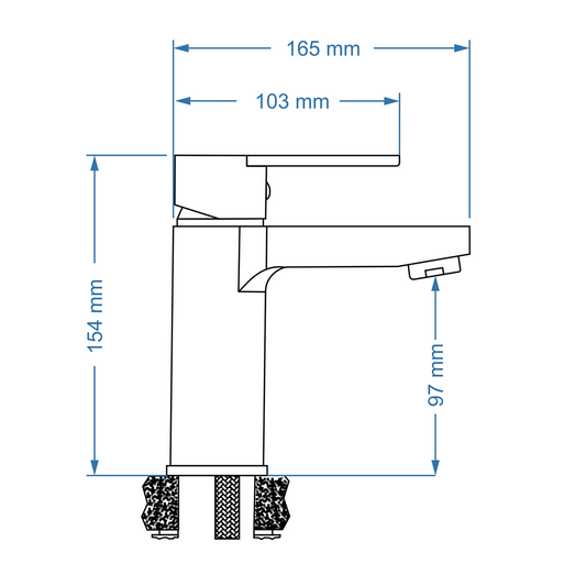 Basin Mixer – Sagittarius Icon Range, Brushed Stainless Steel Finish
