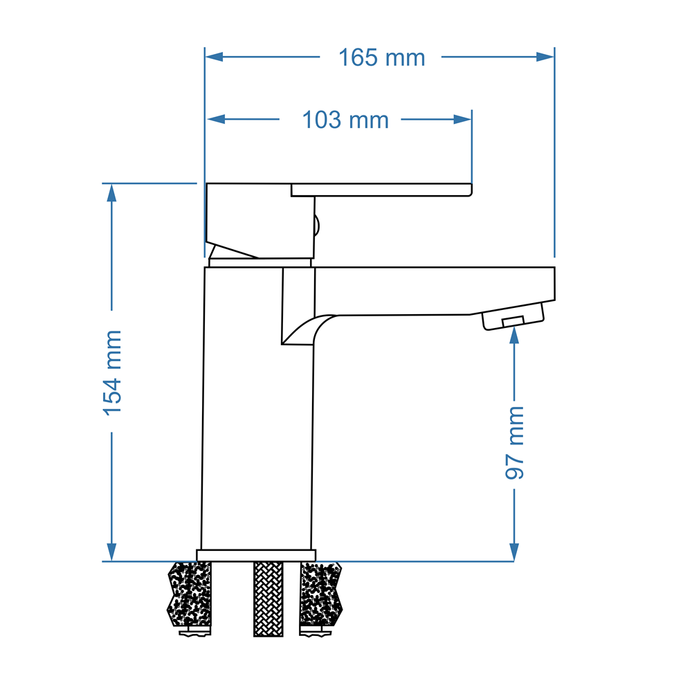 Basin Mixer – Sagittarius Icon Range, Modern Bathroom Tap in Brushed Gun Metal Finish
