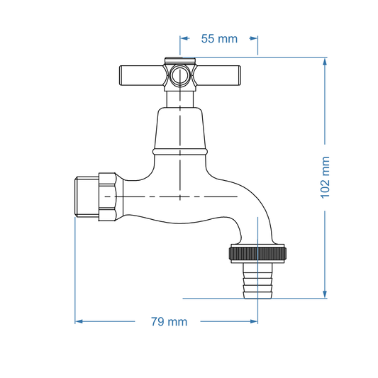 Hosebib tap 1/2"x3/4" – Scorpio Icon Range, Conventional Bathroom Tap