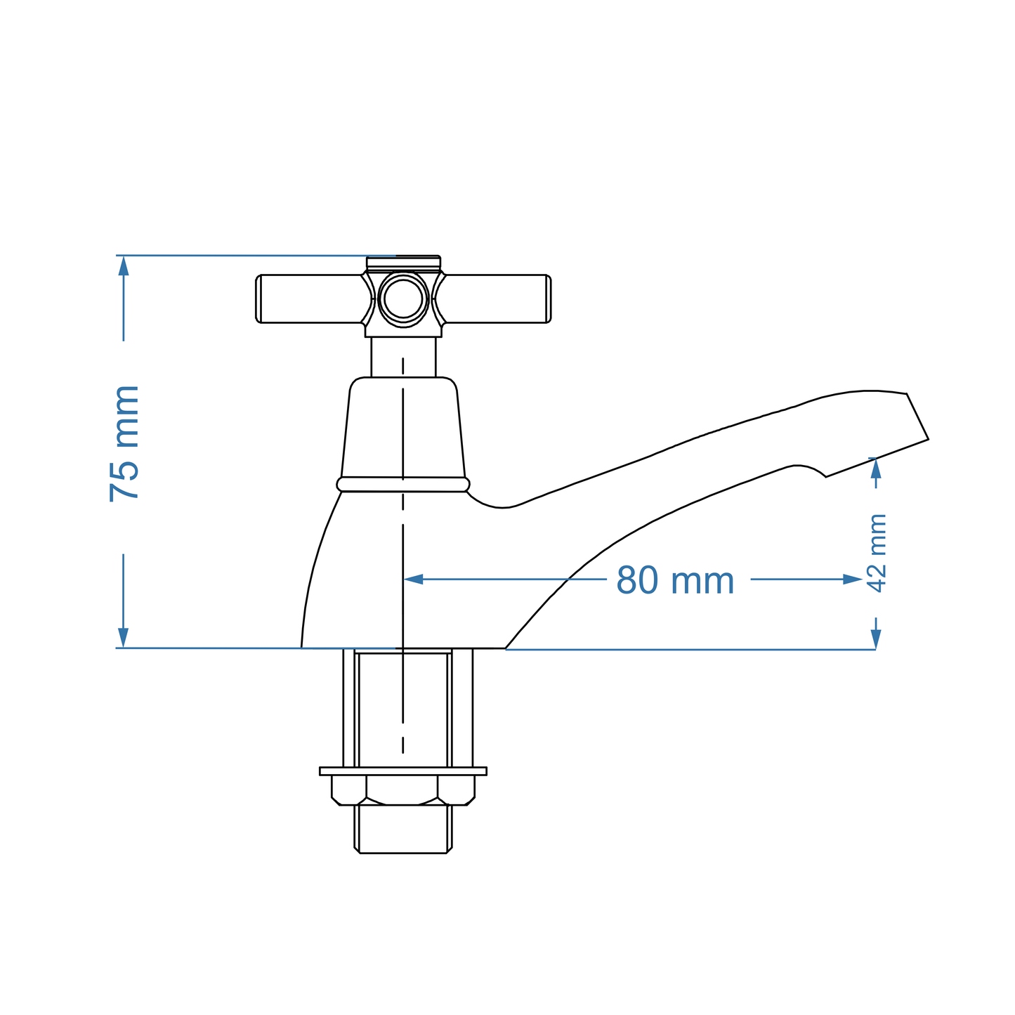 Pillar Tap 15mm – Scorpio Icon Range, Conventional Bathroom Tap