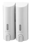 Soap/Shampoo/Conditioner Dispenser - Double Cylinder, White