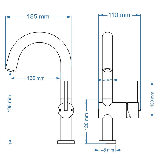 Sink Mixer Deck Type – Icon Range, , Brushed Gold Finish