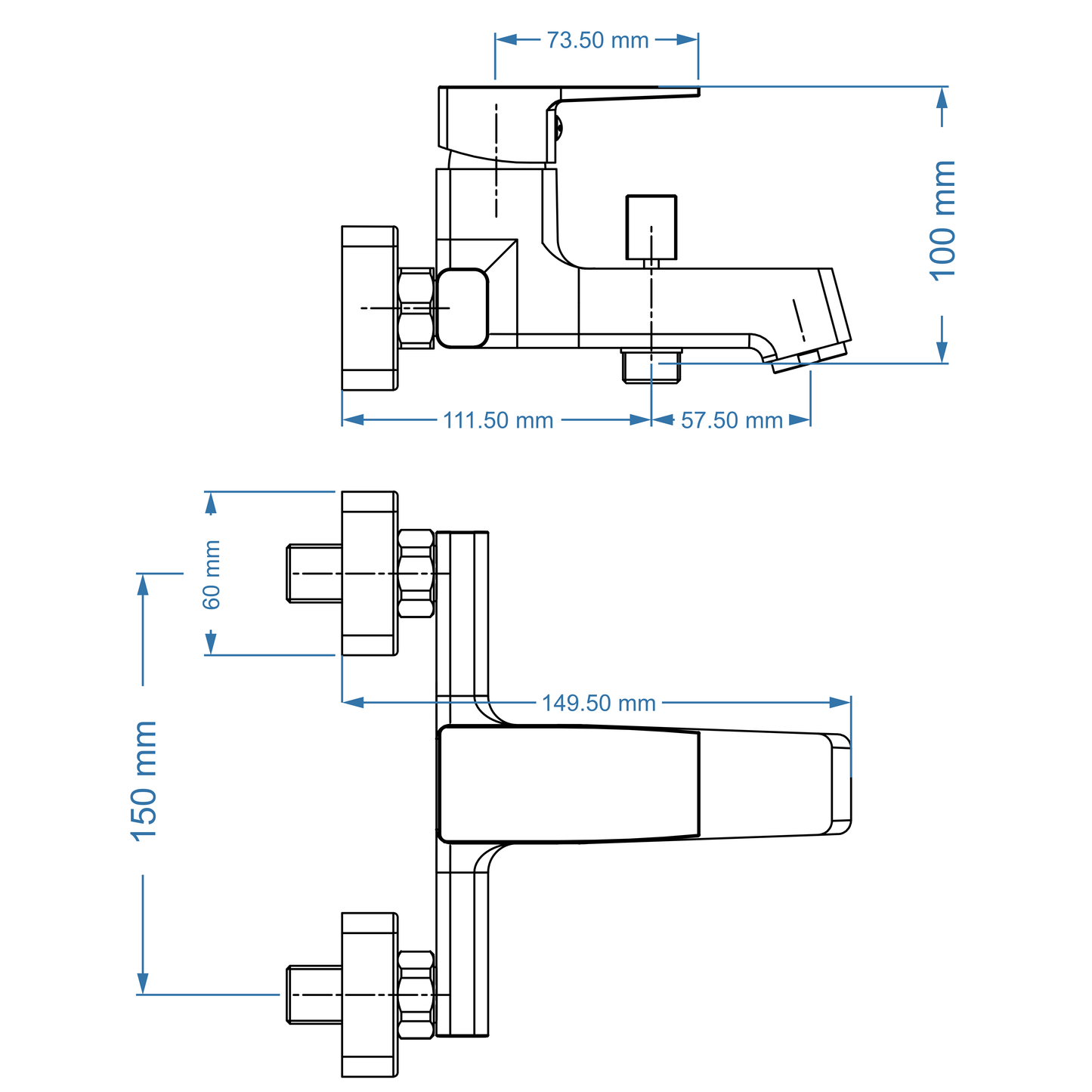 Sink Mixer Wall Type – Studio Icon Range, Modern Kitchen Tap