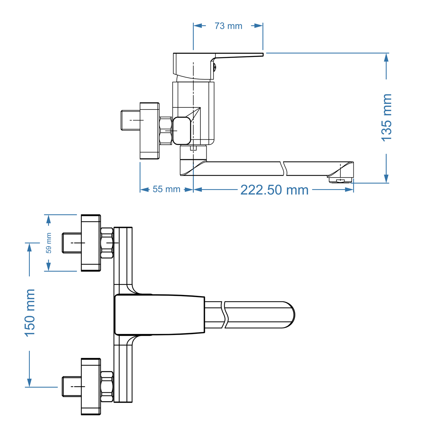 Sink Mixer Wall Type – Studio Icon Range, Modern Kitchen Tap
