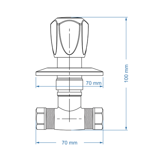 Undertile Stoptap 1/2" FxF – Taurus Icon Range, Conventional Bathroom Tap