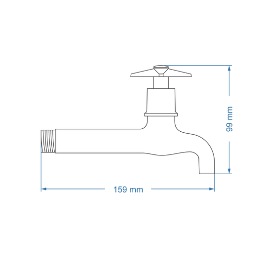 Bibtap tap 1/2"mm Extended Body – Gemini Icon Range, Conventional Bathroom Tap