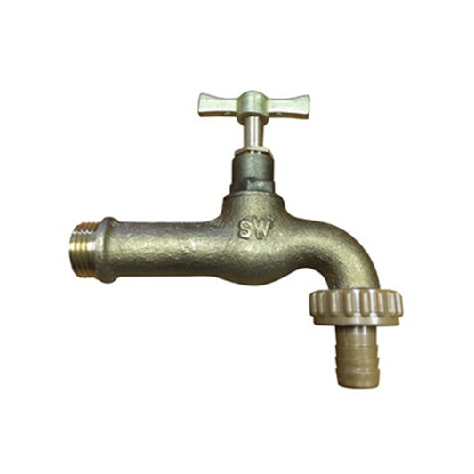 Tap Hosebib - Brass, Extended, 1/2"x3/4"