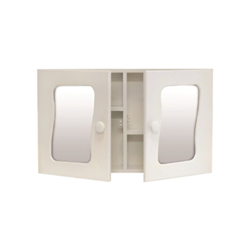 Mirror Cabinet - Double Door, Wood, White, 570x350x95mm