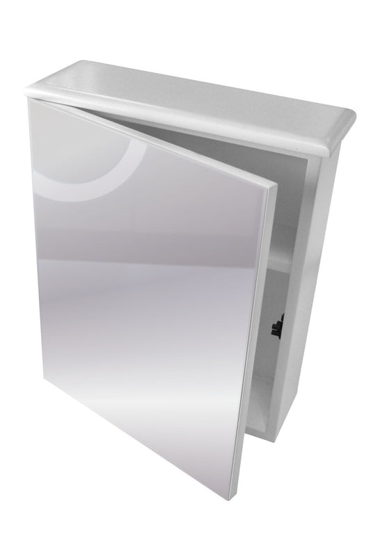 White Wooden Mirror Cabinet – Single Door, 300 x 360 x 95mm
