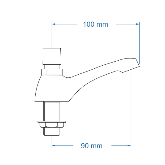 Demand Tap - Pillar Tap, Chrome Finish, 1/2"