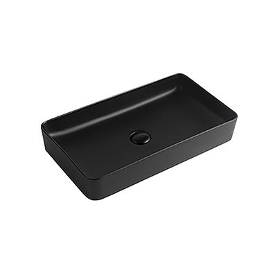 Basin Free Standing Raven – Ceramic, Icon Premium Range, Black, (L) 61cm | (W) 35cm | (H) 11cm