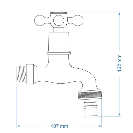 Hosebib tap 1/2"x3/4" – Victory Icon Range, Conventional Bathroom Tap