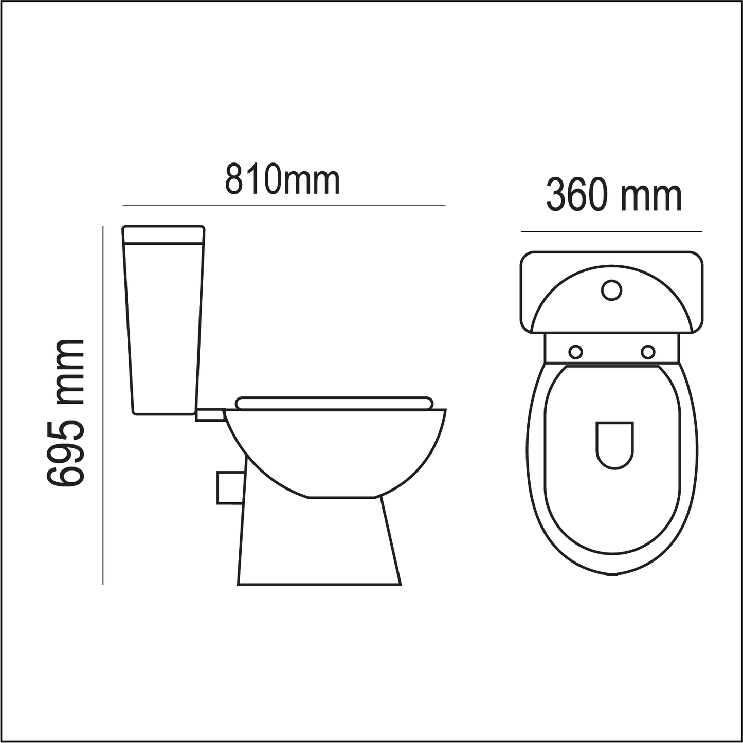 Close Coupled Suite Wensbury - Round, Polished White, Top Flush