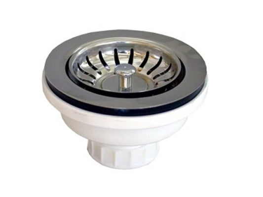 Waste - Sink Waste, Stainless Steel, Chrome Finish, 90mm